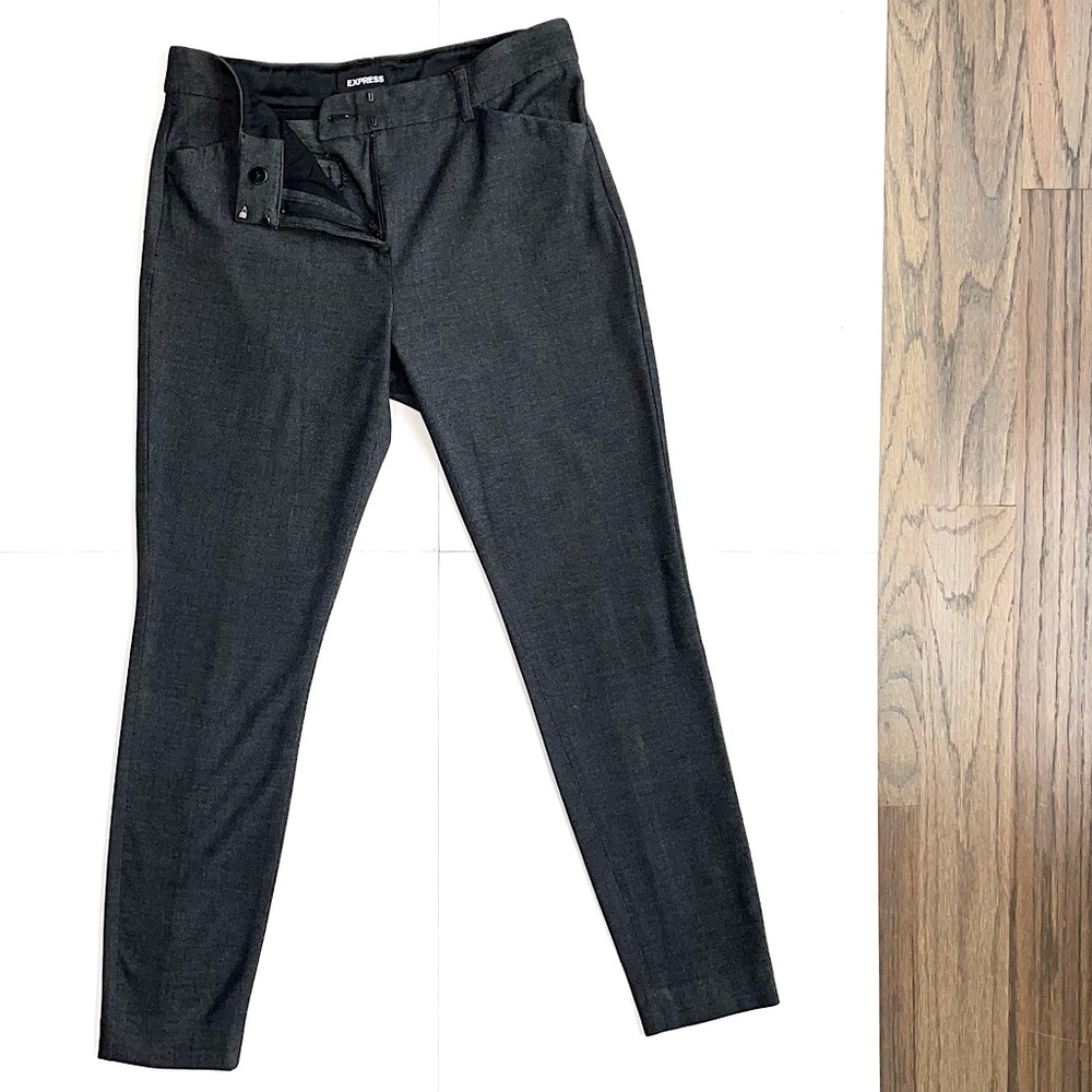 Express Women’s Dark Gray Mid-Rise Skinny Dress Pants, Size 6